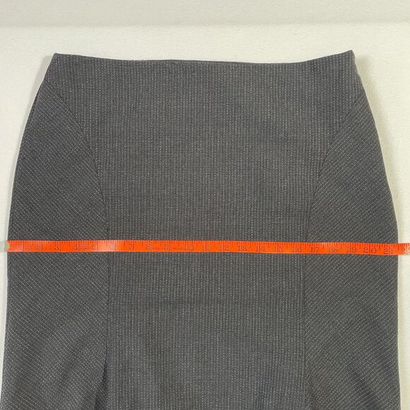 Classiques Wool Stretch Tulip Hem Skirt Size 12 Black Charcoal Pinstripe - Picture 7 of 13